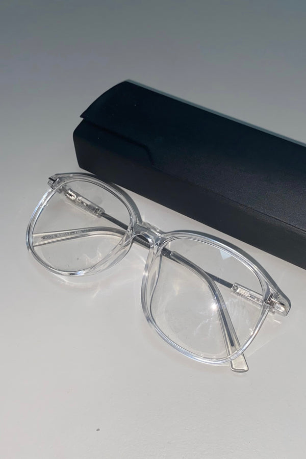 素面透明鏡框修飾 眼鏡